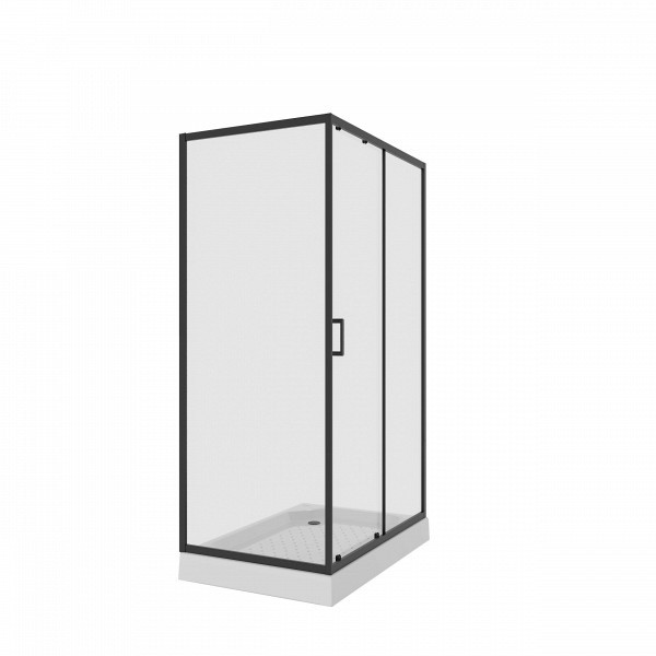 Душевое ограждение Niagara NG-6812-08 BLACK 120x80x190 прямоугольник, дверь раздвижная