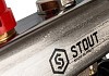 Коллектор Stout SMS 0927 нержавеющая сталь, на 2 контура, с расходомерами № 6