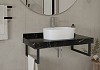 Столешница керамогранитная 90 см черный мрамор с раковиной Teymi Iva 46 кронштейны 2 шт. черные в комплекте F14420 № 18