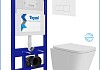 Инсталляция с унитазом комплект 5 в 1 Teymi унитаз подвесной безободковый Helmi Pro Vortex кнопка белая F16162 № 2