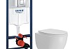 Комплект 3 в 1 инсталляция Grohe Rapid SL + Унитаз подвесной Teymi Lori Vortex + кнопка хром F18114 № 24