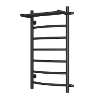 Превью фото Полотенцесушитель водяной Маргроид Лина П6 50х100 с полкой, боковое подключение 80 черный матовый 4690569246528 № 1
