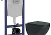 Комплект инсталляция Teymi Rapid SL с кнопкой GROHE оружейная сталь + унитаз Lina S Black F17488 № 23