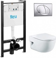 Превью фото Комплект Roca Meridian 893104110 Унитаз подвесной + инсталляция + кнопка № 1