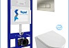Инсталляция с унитазом комплект 5 в 1 Teymi унитаз подвесной безободковый Lori Media Vortex кнопка нержавеющая сталь F17343 № 2
