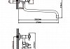 Смеситель для ванны Cronwil CP333-22 длинный поворотный S-излив, керамические кран-буксы, хром № 2