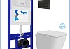 Инсталляция с унитазом комплект 5 в 1 Teymi унитаз подвесной безободковый Helmi Pro Vortex кнопка черная F16161 № 2