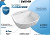 Раковина накладная для ванной Teymi Solli 40 в комплекте смеситель черный матовый и донный клапан клик-клак без перелива белый F07679 № 3