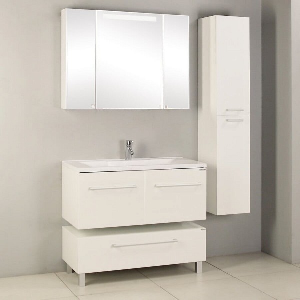 Комплект мебели для ванной Акватон Мадрид 100 белая с 2 ящиками