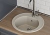 Мойка для кухни Teymi Lina D51 круглая черная матовая в комплекте смеситель для кухни Iva хром F01523 № 10