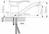 Смеситель на раковину Diadonna D80-445100 с поворотным изливом, картридж 40 мм, хром, крепление шпилька № 2