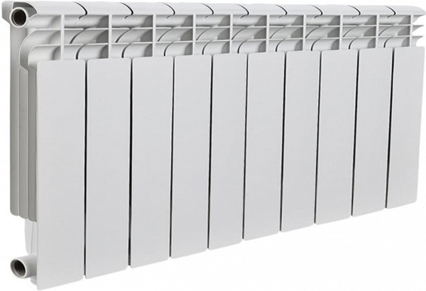 Алюминиевый секционный радиатор Rommer Profi 350 10 секций 420x800 86623 с боковым подключением для системы отопления дома, офиса, дачи и квартиры