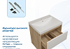 Тумба подвесная с раковиной для ванной 60 см Teymi Vitra корпус дуб фасад белый раковина Helga 60 F18124 № 8