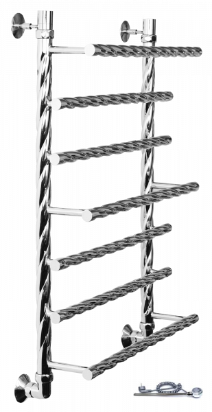 Полотенцесушитель электрический Двин Q BRAID electro 60/50 1"-3/4"-1/2" ТЭН справа К эл, Полированный 4627170784217