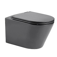 Превью фото Унитаз подвесной Solli безободковый, сиденье микролифт, темно-серый матовый T40201MDG № 1