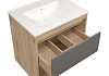 Тумба подвесная с раковиной для ванной 60 см Teymi Vitra корпус дуб фасад графит раковина Ritta 60 F16010 № 8