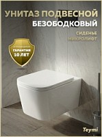 Превью фото Унитаз подвесной безободковый с быстросъемным сиденьем микролифт Teymi Helmi PP T40312 № 1