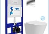 Инсталляция с унитазом комплект 5 в 1 Teymi унитаз подвесной безободковый Solli Pro Vortex кнопка хром F16304 № 2