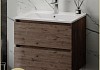 Тумба подвесная с раковиной для ванной 60 см Laina дуб темный раковина Ritta 60 F16038