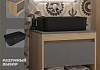 Тумба подвесная с раковиной для ванной 55 см Teymi Ritta корпус дуб фасад графит раковина Helmi Mini 48 черная матовая F15094