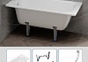 Ванна стальная Teymi Lina 120х70 + ножки для стальной ванны универсальные + слив-перелив F07453