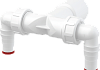 Колено с двумя штуцерами AlcaPlast DN40/32 / 17–23 с обратными клапанами P155Z