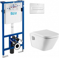Превью фото Комплект Инсталляция Roca DUPLO WC с кнопкой хром + Унитаз Roca Gap с микролифтом № 1