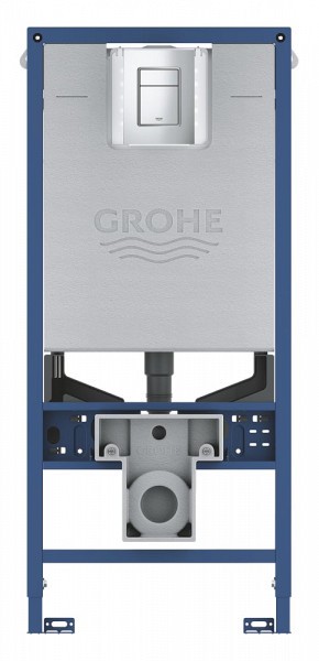 Комплект GROHE Rapid SLX 3 в 1 для подвесного унитаза: инсталляция, крепление к стене и панель смыва Skate Cosmopolitan, размер S, хром 39603000