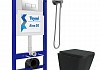 Комплект Teymi 6 в 1: Инсталляция Aina 50 + клавиша смыва Helmi хром + унитаз Helmi черный + гигиенический душ Lina хром F08390 № 2