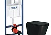 Комплект 3 в 1 инсталляция Grohe Rapid SL + Унитаз подвесной Teymi Helmi Pro Vortex Black + кнопка хром F18120 № 24