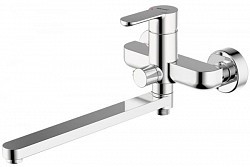 Превью фото Смеситель для ванны Bravat STREAM с душем длинный нос F63783C-L № 1