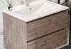Тумба подвесная с раковиной для ванной 70 см Laina дуб темный раковина Ritta 70 F16039 № 5