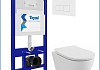 Инсталляция с унитазом комплект 5 в 1 Teymi унитаз подвесной безободковый Lina PP кнопка белая F17150 № 2