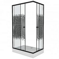 Превью фото Душевой уголок Niagara NG- 012-14Q BLACK1200х800х1950 низкий поддон мозаика № 1