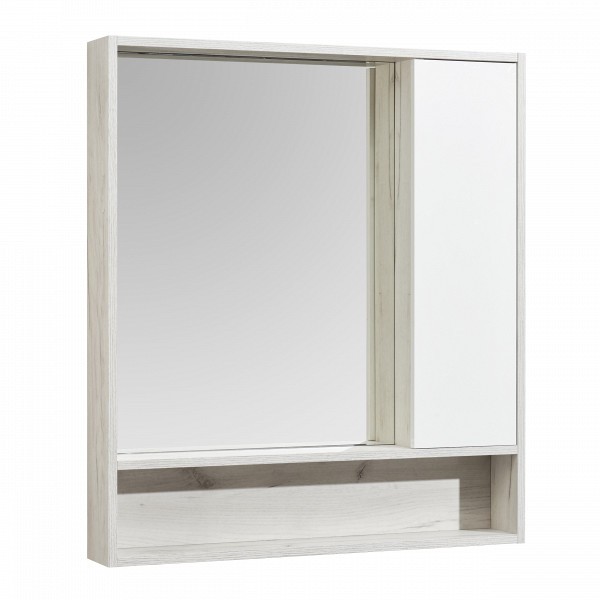 Зеркальный шкаф Акватон Флай 80 белый, дуб крафт 1A237702FAX10