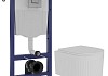 Комплект инсталляция Teymi Rapid SL с кнопкой GROHE оружейная сталь унитаз ТОРНАДО подвесной безободковый Martta Vortex F17914 № 20