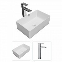 Превью фото Раковина накладная для ванной Teymi Helmi Mini 38 в комплекте смеситель высокий хром F07274 № 1