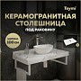 Столешница под раковину керамогранитная 100 см Teymi Helmi цвет белый мрамор T150110