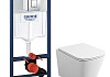Комплект 7 в 1 инсталляция Grohe Rapid SL унитаз подвесной безободковый Teymi Helmi Vortex кнопка хром F18324 № 17