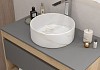 Раковина для ванной круглая накладная Teymi Lina D35 цвет мрамор белый матовый T50182 № 4