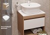 Тумба подвесная с раковиной для ванной 55 см Teymi Ritta корпус дуб фасад белый раковина Solli 43 F03297