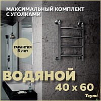 Превью фото Полотенцесушитель водяной Teymi Lina П4 40х60, наружная резьба 1", в макс. комплектации К3 W80149 № 1