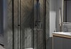 Душевой уголок 80х80 с поддоном стекло прозрачное закаленное профиль черный матовый Teymi Helmi сифон клик-клак в комплекте T00602 № 4
