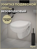 Превью фото Унитаз подвесной безободковый с сиденьем микролифт Teymi Hanna T40900 № 1