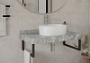 Столешница керамогранитная 90 см серый мрамор с раковиной Teymi Iva 46 кронштейны 2 шт. черные в комплекте F14295 № 18
