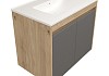Тумба подвесная с раковиной для ванной 75 см Teymi Netta корпус дуб фасад графит раковина Ritta 75 F16024 № 7