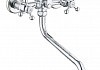 Смеситель для ванны Cronwil CB330-25 с длинным круглым изливом, кран-буксы пластиковые, хром