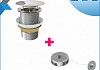 Донный клапан Teymi для раковины без перелива, хром, веревка для сушки одежды в комплекте F10085