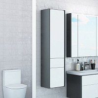 Превью фото Шкаф пенал Roca Ronda L белый глянец/антрацит № 1