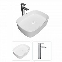 Превью фото Раковина накладная для ванной Teymi Solli 51 в комплекте смеситель высокий хром F07278 № 1
